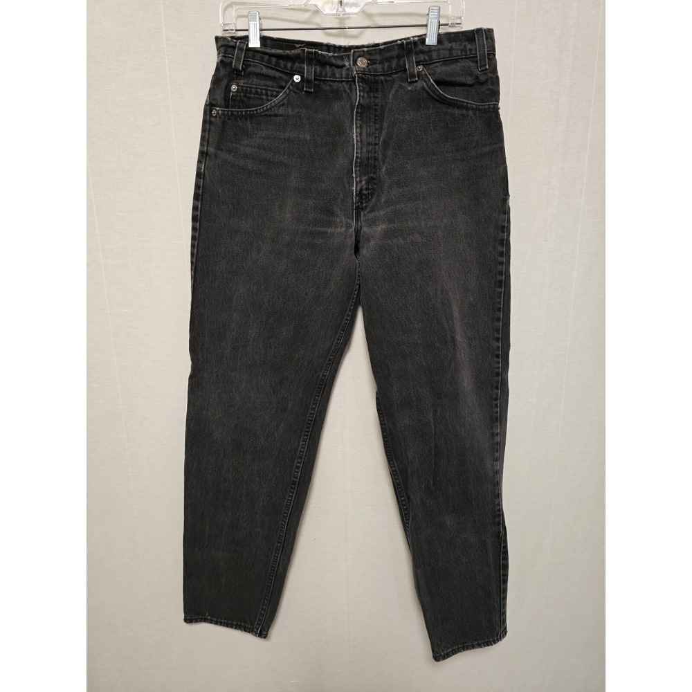 Levi's 90s Made in USA Tapered Black Denim Pants 550 Black 34x32 Orange Tab